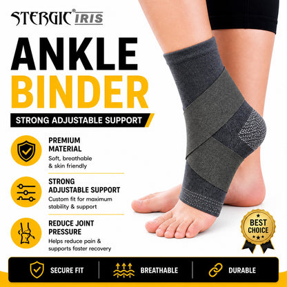 Next Ankle Support Binder For Pain Relief, Ankle Brace, Foot Support For Pain Relief, Ankle Support Binder with Dual Grip, Anatomic Shape, Controlled Compression, Ankle Strap, Breathable Lightweight, Ankle Brace for Sprain, Strain, US FDA Approved