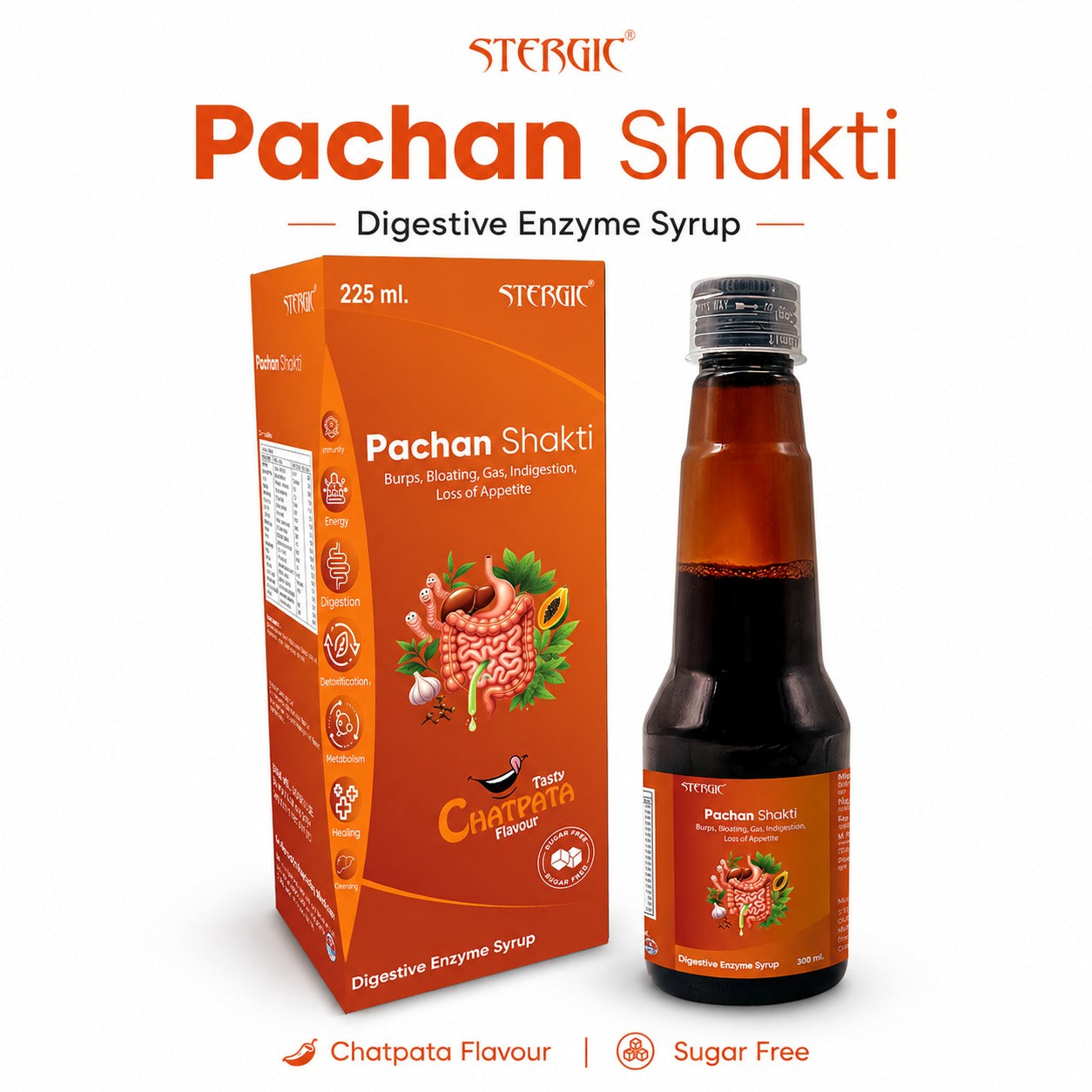 STERGIC Pachan Shakti Ayurvedic Digestive Enzyme Syrup | 225ml