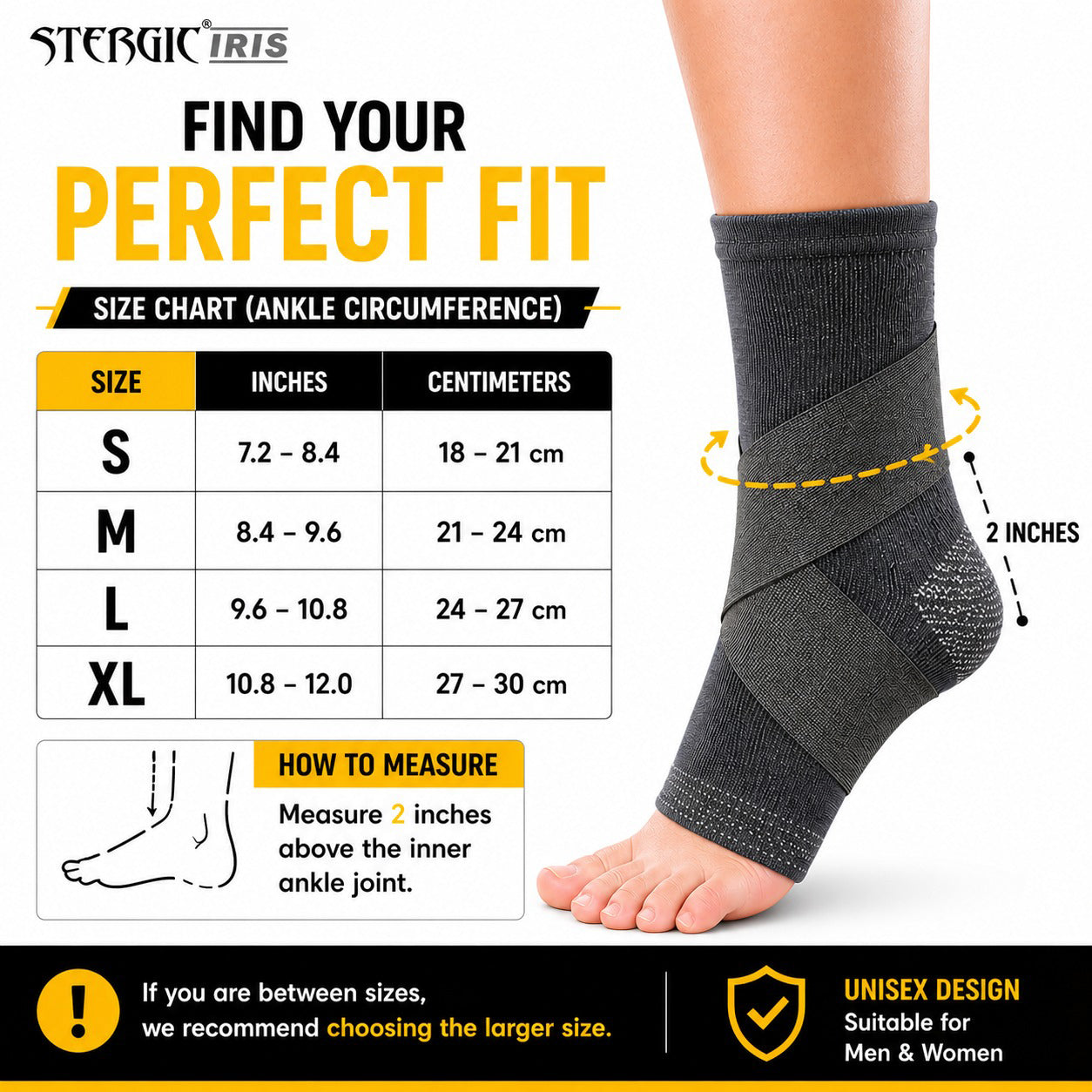 Next Ankle Support Binder For Pain Relief, Ankle Brace, Foot Support For Pain Relief, Ankle Support Binder with Dual Grip, Anatomic Shape, Controlled Compression, Ankle Strap, Breathable Lightweight, Ankle Brace for Sprain, Strain, US FDA Approved