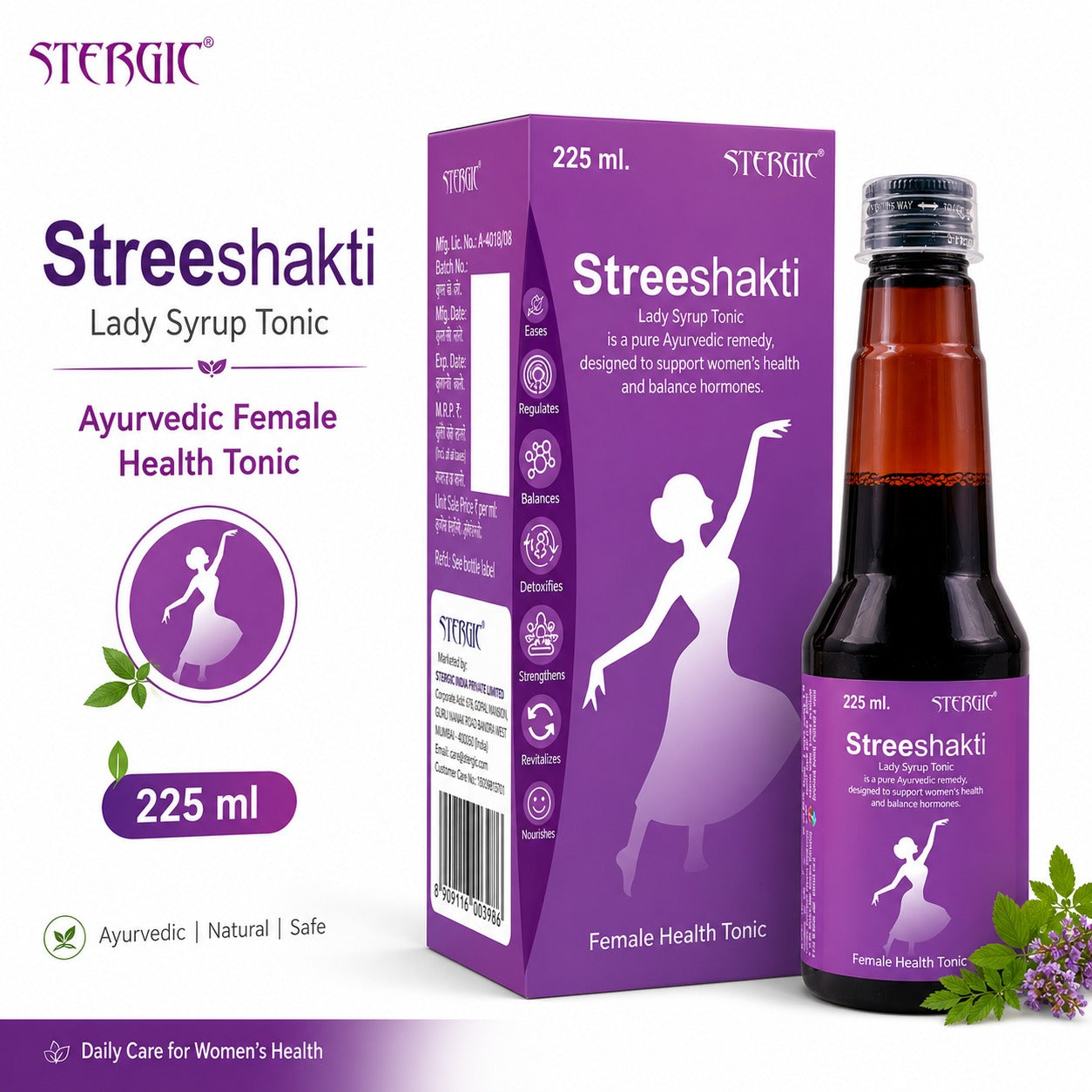 STERGIC Streeshakti Ayurvedic Female Health Tonic Syrup  | 225ml