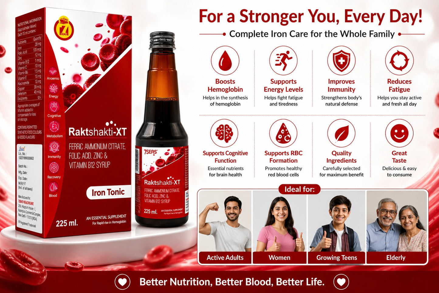 STERGIC Raktshakti-XT Iron Tonic Syrup | 225ml