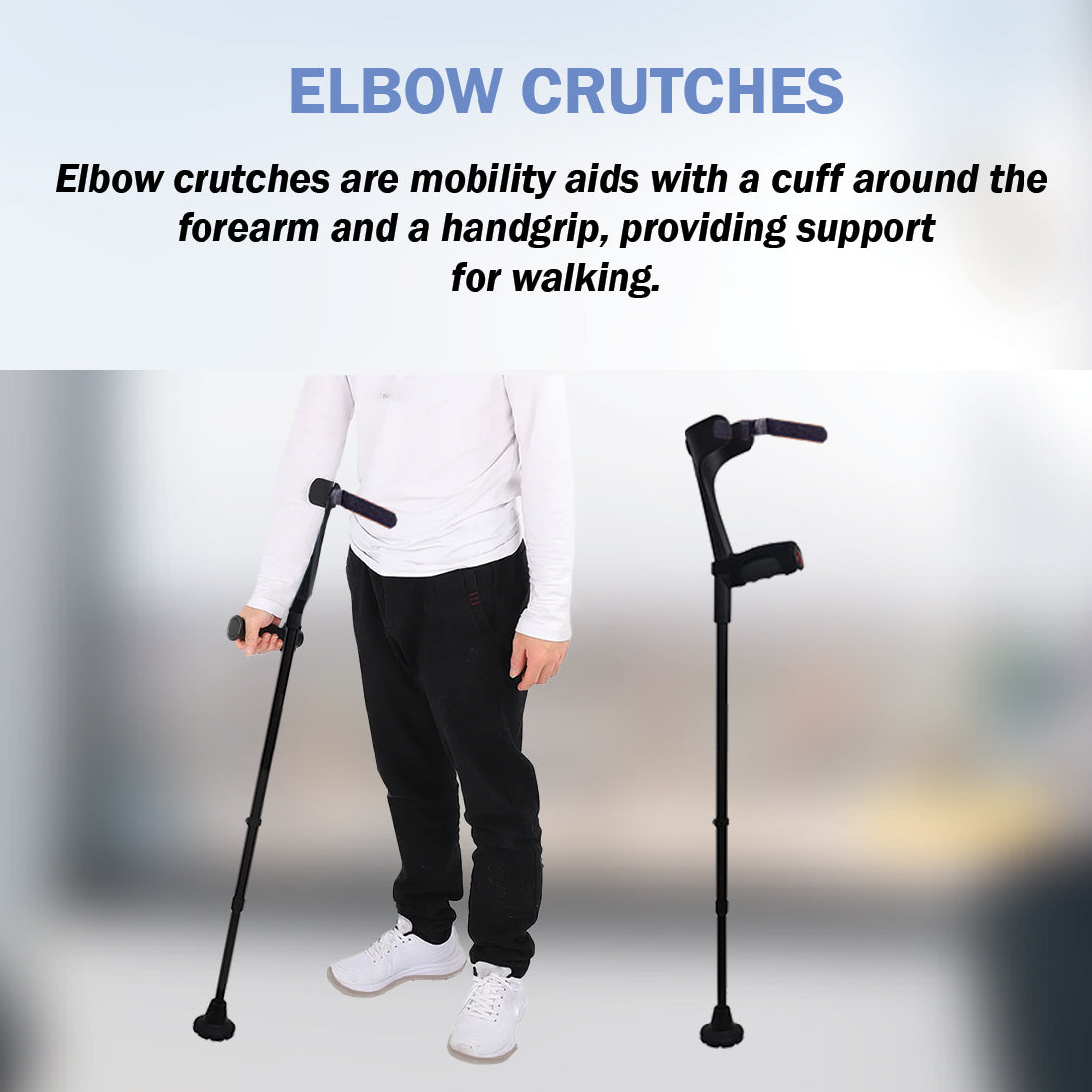 STERGIC NEXT Adjustable Walking Elbow Crutches With Height Adjustable