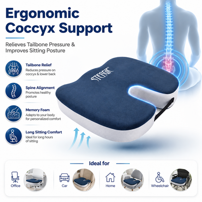STERGIC NEXT Coccyx Seat Cushion (High Density) with Memory Foam