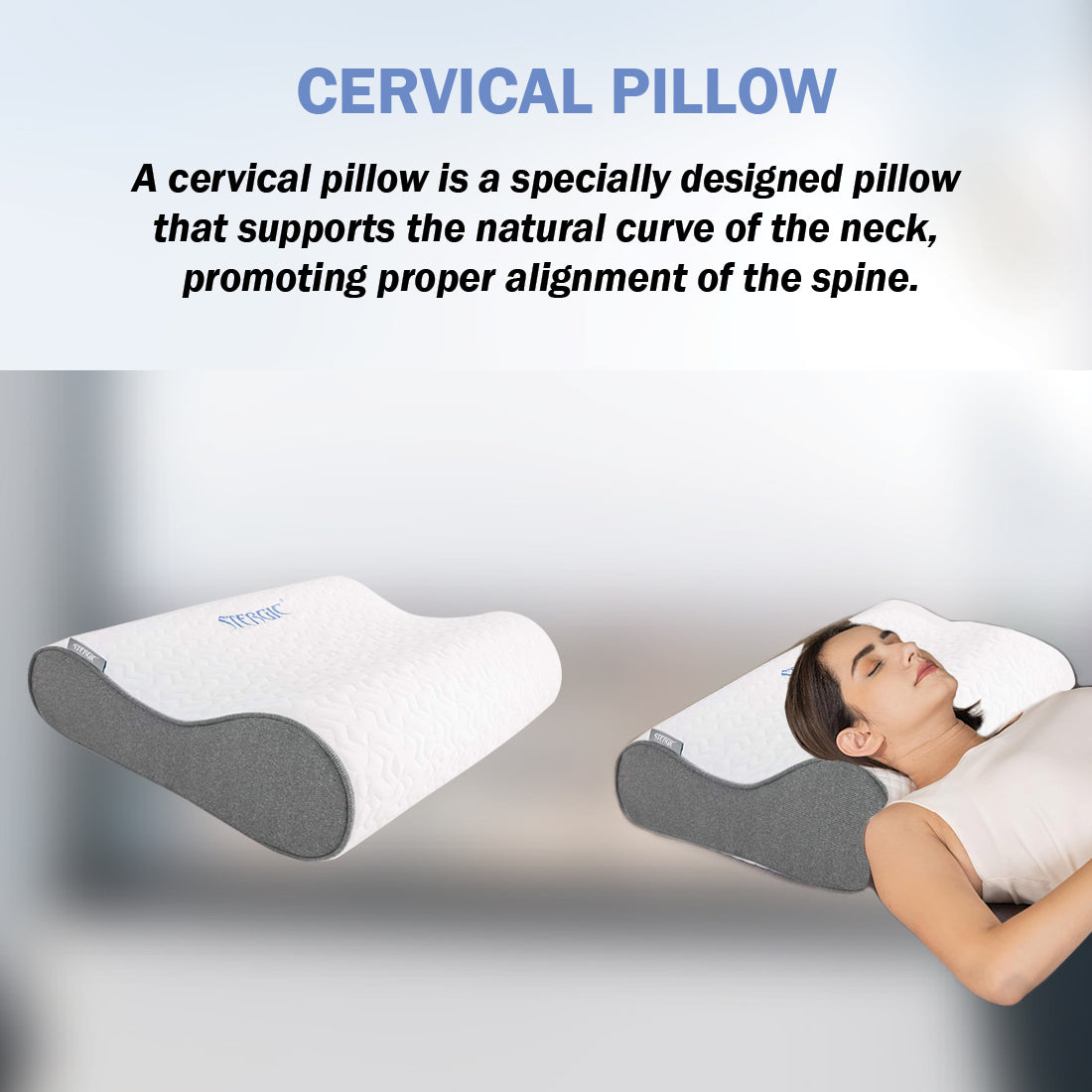 STERGIC NEXT Cervical Pillow for Neck & Shoulder Pain Relief Ergonomic Memory Foam  (Full Size - 60X36X10cm)