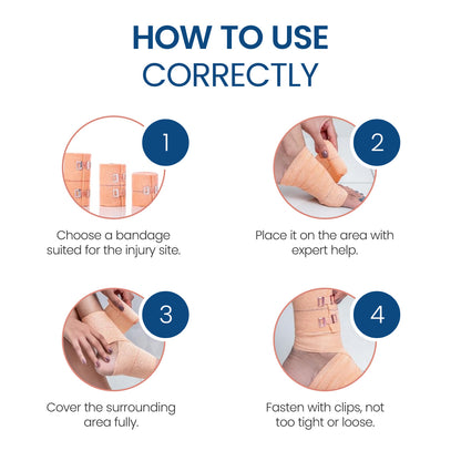 STERGIC Crepe Bandage with Flexible Clips