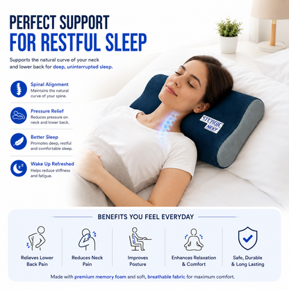 STERGIC NEXT Cervical Pillow for Neck & Shoulder Pain Relief Ergonomic Memory Foam  (Full Size - 60X36X10cm)