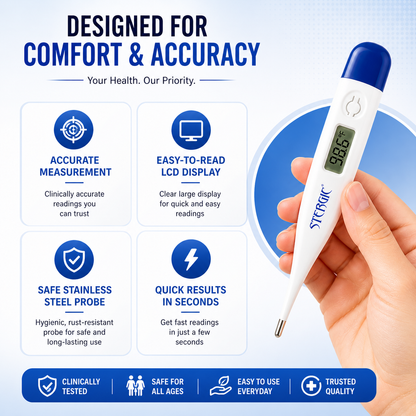 STERGIC Digital Thermometer with One Touch Operation