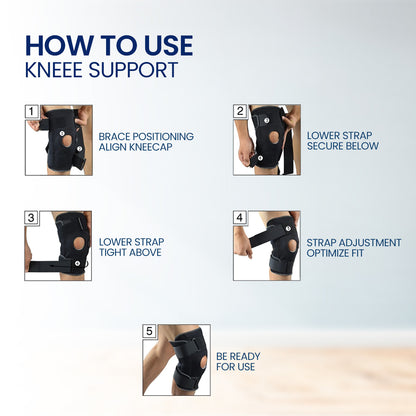 STERGIC Next Hinged Knee Support Brace, for Joint Stability, Osteoarthritis & Pain Relief | for Sports, Gym Supports Injury Recovery | Durable & Comfortable, For Men & Women | 1 Unit-Black