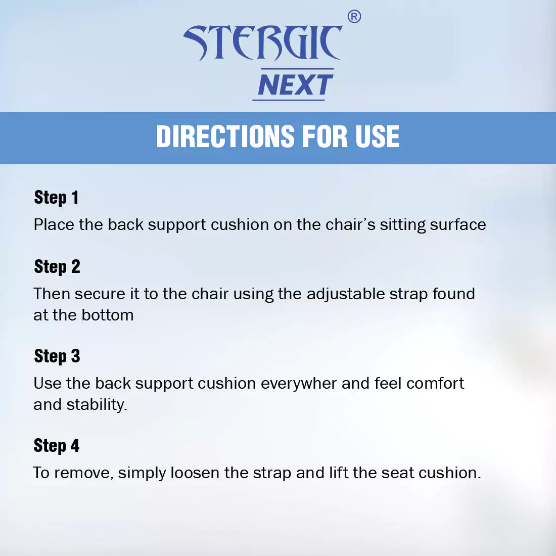STERGIC Next Memory Foam Lumbar Support for Chair - Back Cushion