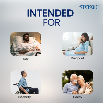 STERGIC NEXT Foldable Anti-Slip Shower Commode Chair for Toilet with Stainless Steel Frame, Sturdy, 120Kg Capacity