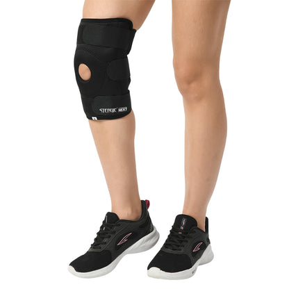 STERGIC Next Hinged Knee Support Brace, for Joint Stability, Osteoarthritis & Pain Relief | for Sports, Gym Supports Injury Recovery | Durable & Comfortable, For Men & Women | 1 Unit-Black