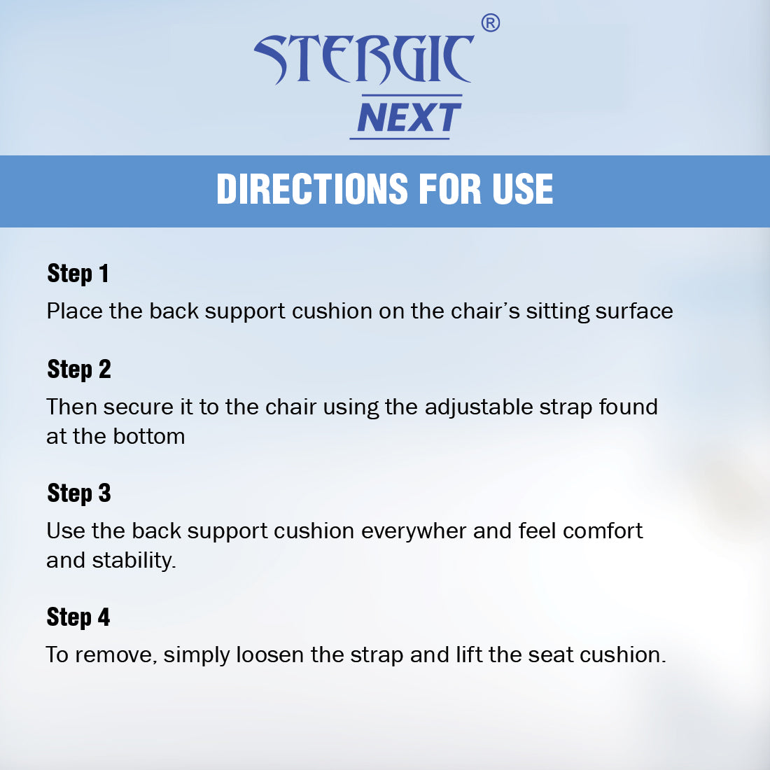 STERGIC NEXT Memory Foam Lumbar Support for Chair - Orthopedic Back Cushion