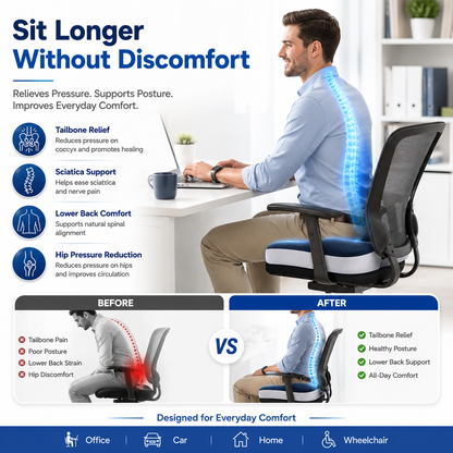 STERGIC NEXT Coccyx Seat Cushion (High Density) with Memory Foam