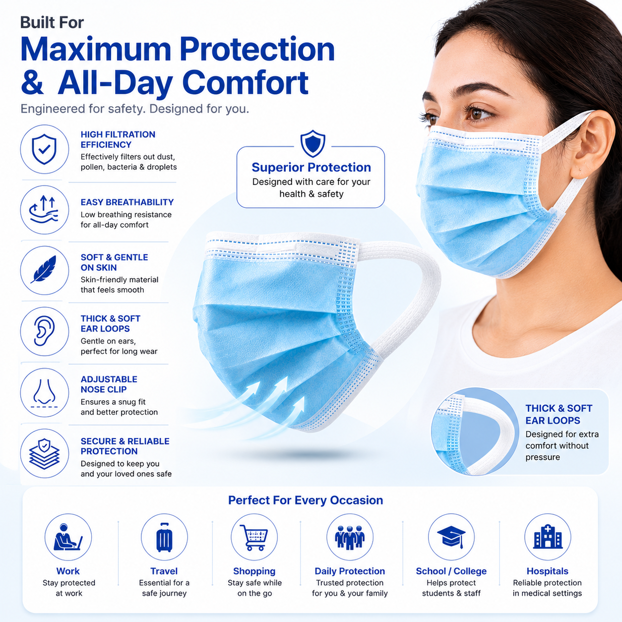 STERGIC Three Ply Face Mask