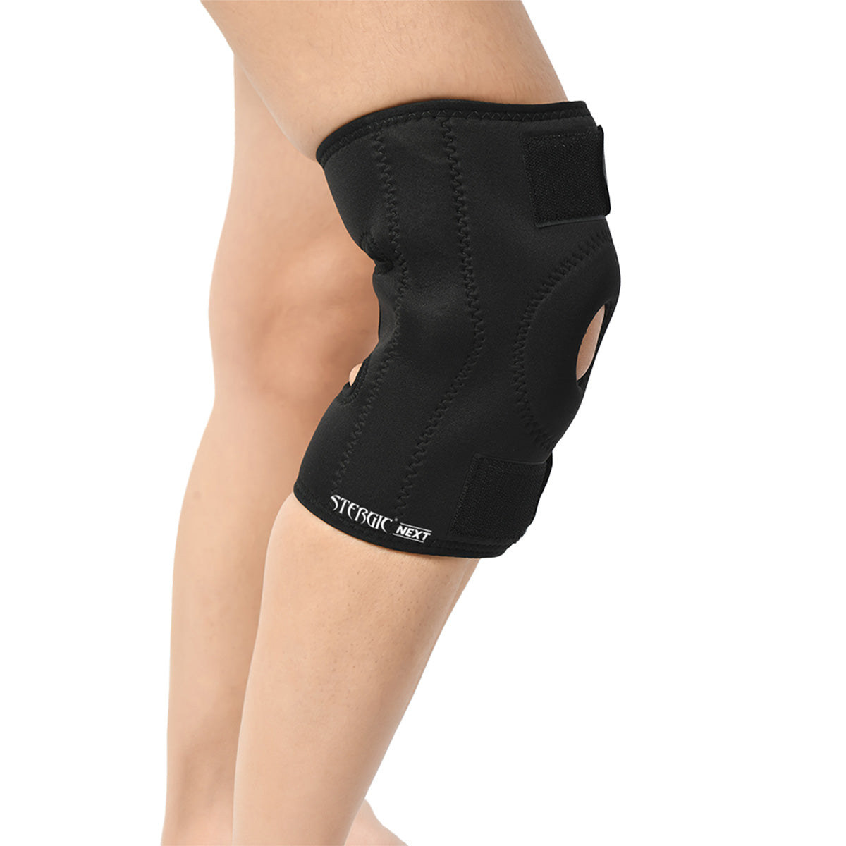 STERGIC Next Hinged Knee Support Brace, for Joint Stability, Osteoarthritis & Pain Relief | for Sports, Gym Supports Injury Recovery | Durable & Comfortable, For Men & Women | 1 Unit-Black