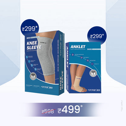 STERGIC Orthopedic Support Combo - Knee Sleeves & Ankle Sleeves