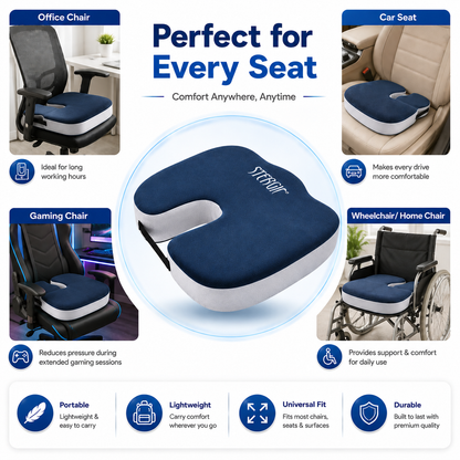 STERGIC NEXT Coccyx Seat Cushion (High Density) with Memory Foam