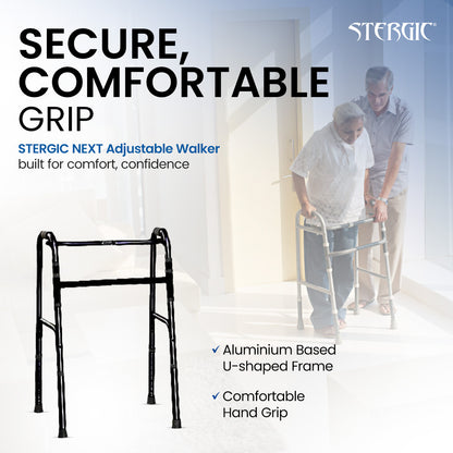 STERGIC Walker with Adjustable Height, Easily Foldable