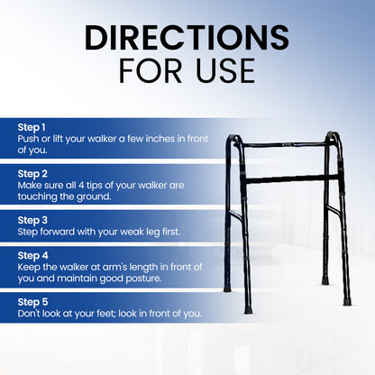 STERGIC Walker with Adjustable Height, Easily Foldable