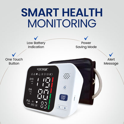 STERGIC IGNIS Blood Pressure Monitoring Device, Large LCD Display, with voice announcement