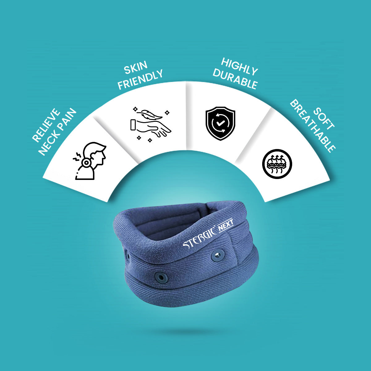 STERGIC Cervical Relief Combo – Orthopedic Cervical Pillow & Cervical Collar for Neck Pain Support
