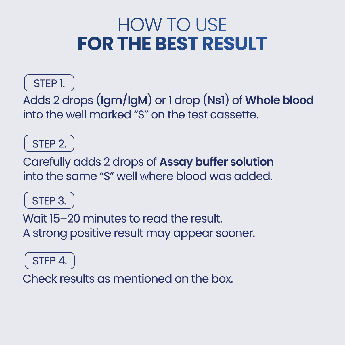 Once Dengue combo Rapid DIY Home Detection Kit, Instant Blood Test, For In-Vitro Diagnostic Use