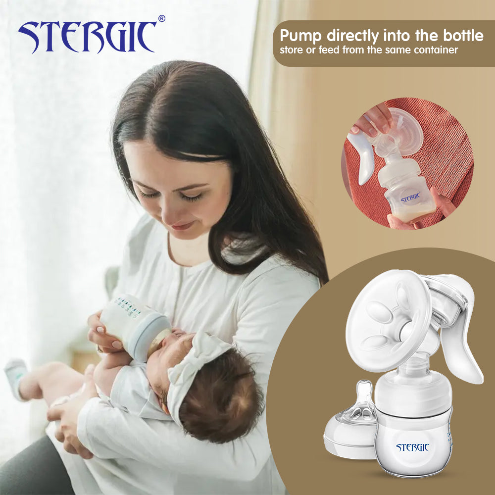 Stergic Next Comfy Manual Breast Pump with Silicon Breast Shield Soft & Gentle, BPA Free