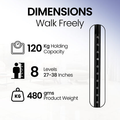 STERGIC NEXT Strong Adjustable Walking Stick with Adjustable Height