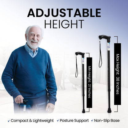 STERGIC NEXT Strong Adjustable Walking Stick with Adjustable Height