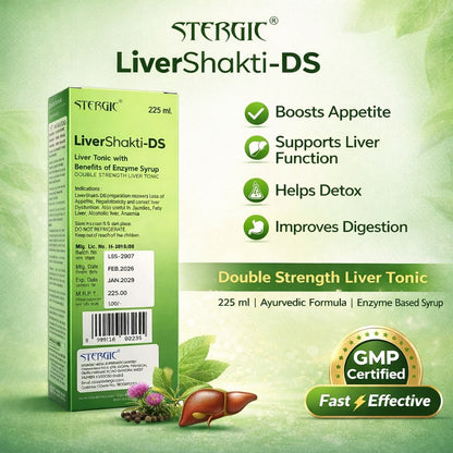 STERGIC LiverShakti-DS Double Strength Liver Tonic with Enzyme Syrup | 225ml