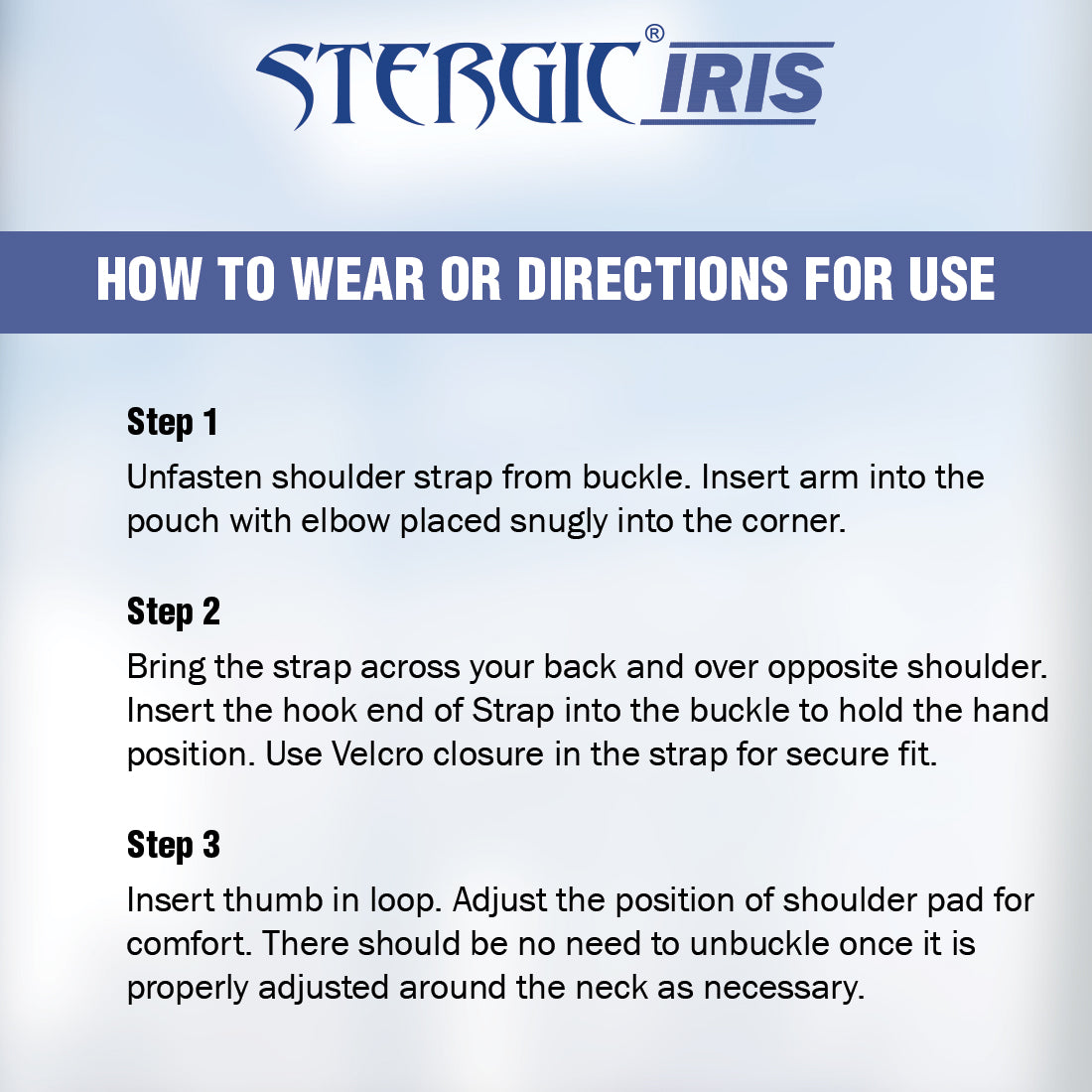 Stergic iris arm sling