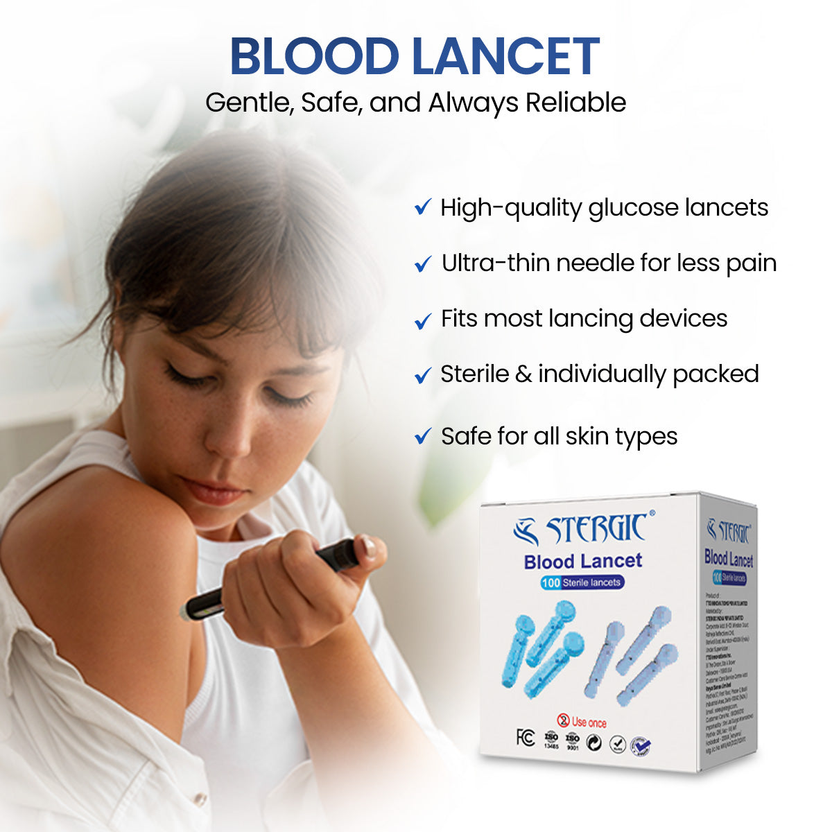 STERGIC Blood Lancets, Universal Size