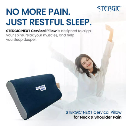 STERGIC NEXT Cervical Pillow for Neck & Shoulder Pain Relief Ergonomic Memory Foam  (Full Size - 60X36X10cm)