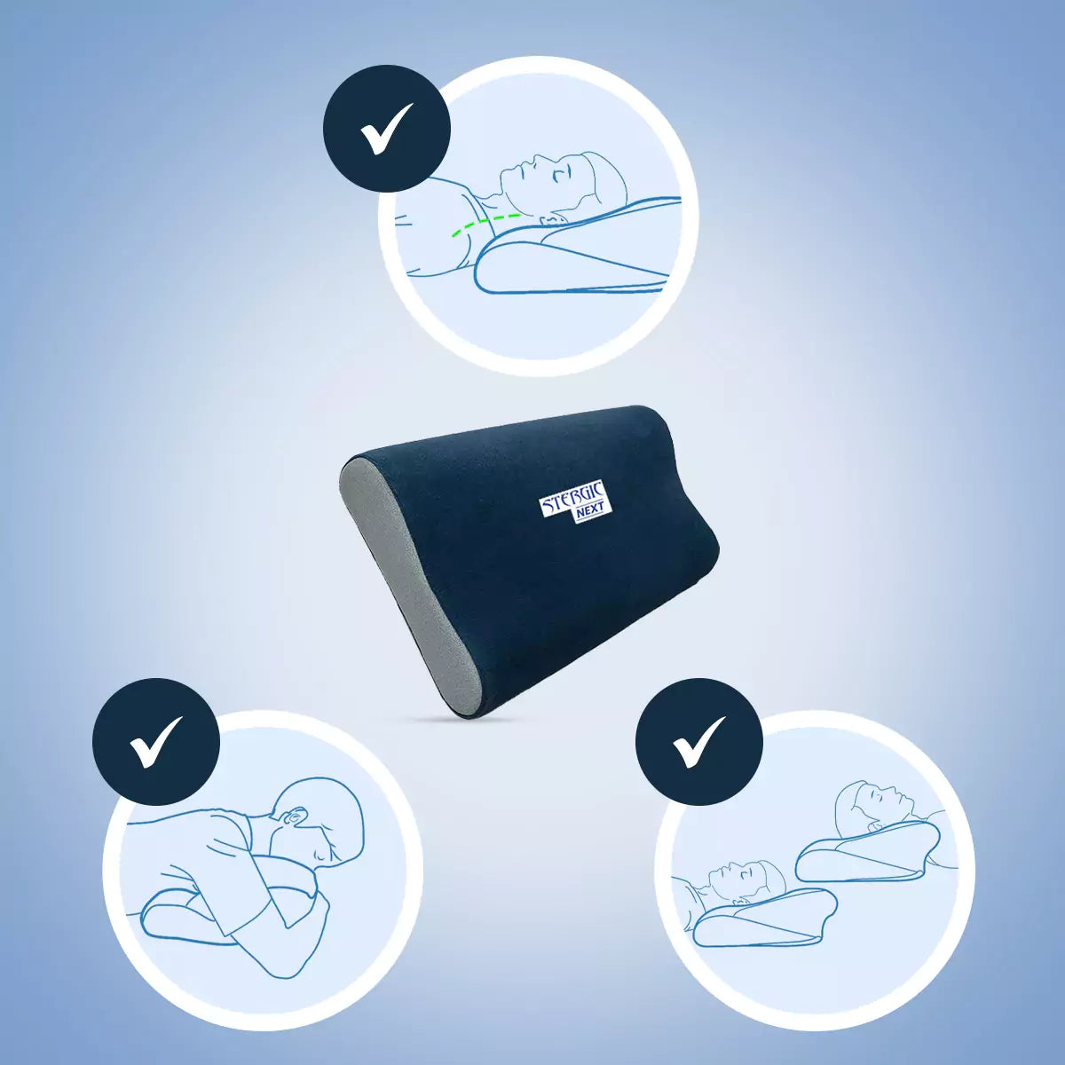 STERGIC NEXT Cervical Pillow for Neck & Shoulder Pain Relief Ergonomic Memory Foam  (Full Size - 60X36X10cm)