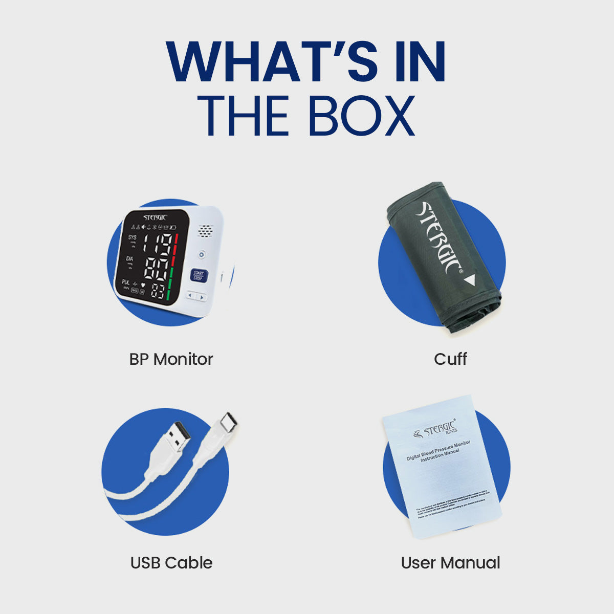 STERGIC IGNIS Blood Pressure Monitoring Device, Large LCD Display, with voice announcement