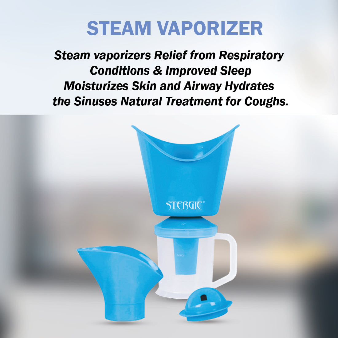 STERGIC LUMIA 3 in 1 Vaporizer Steamer for Cold & Cough Face Mist vaporiser Inhaler Machine Best Suited for Facial,Sauna and Glowing Skin for Adults & Kids - 3 Months Warranty