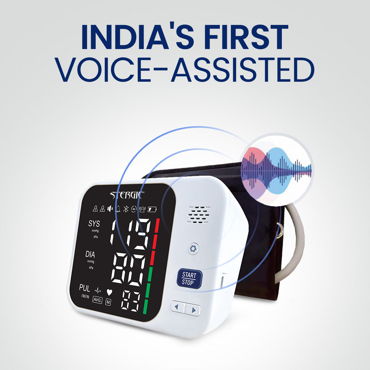 STERGIC IGNIS Blood Pressure Monitoring Device, Large LCD Display, with voice announcement